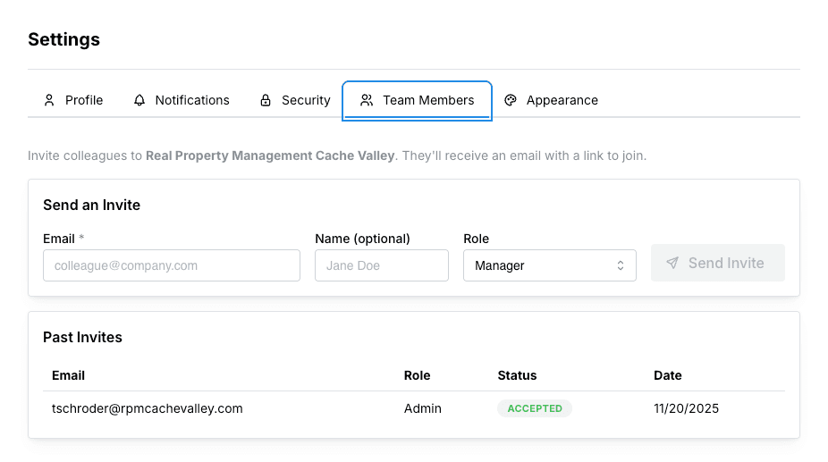 Invite your team