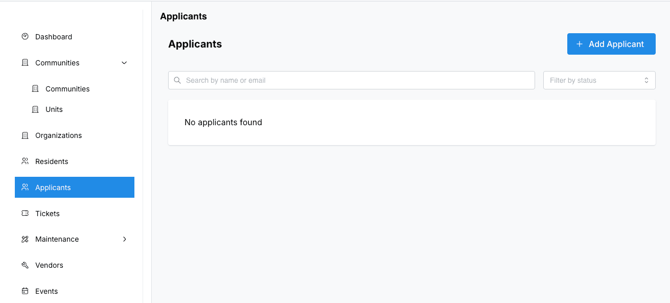 Applicants and screening overview