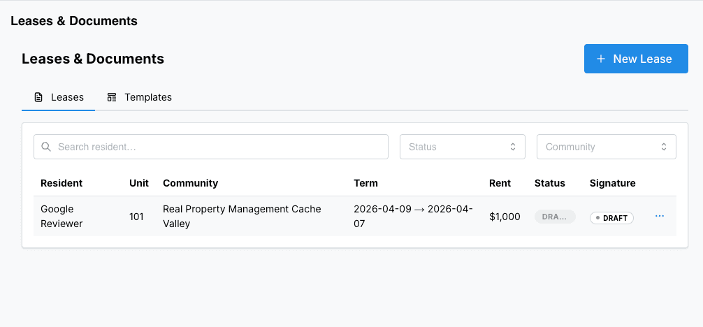 Leases and documents overview