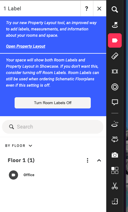 Matterport — Name Your Rooms labels screen