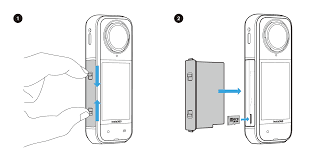 How to insert the SD card into the Insta360 camera